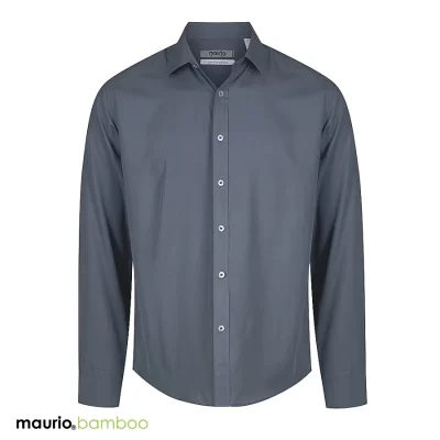 maurio bamboo charcoal long-sleeve dress shirt