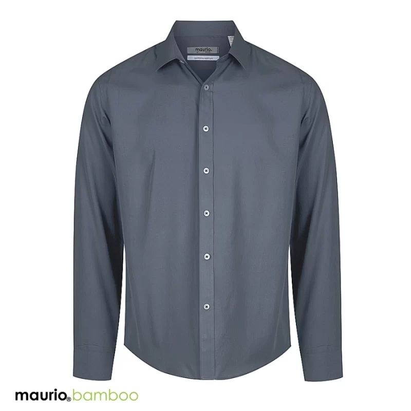 maurio bamboo charcoal long-sleeve dress shirt