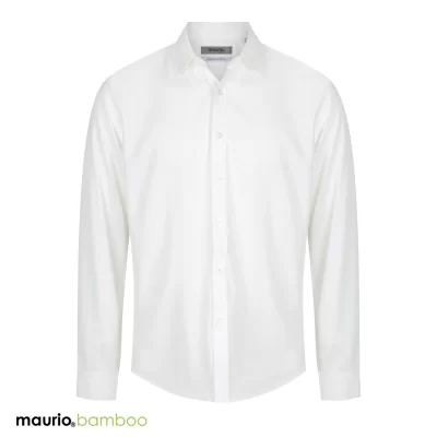 maurio bamboo off-white long-sleeve dress shirt