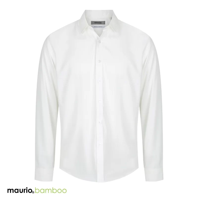 maurio bamboo off-white long-sleeve dress shirt