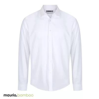 maurio bamboo white long-sleeve dress shirt