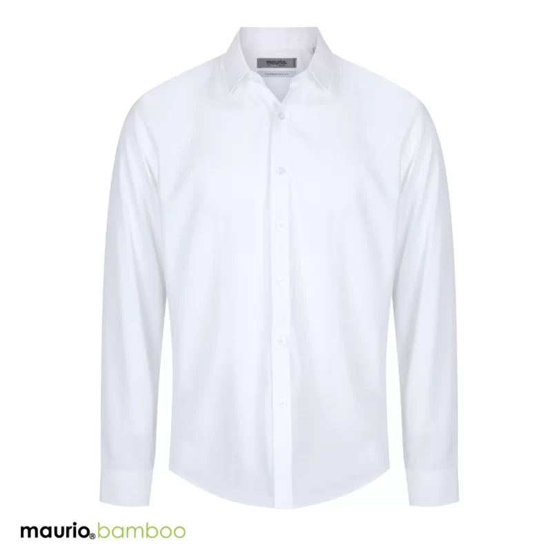 maurio bamboo white long-sleeve dress shirt