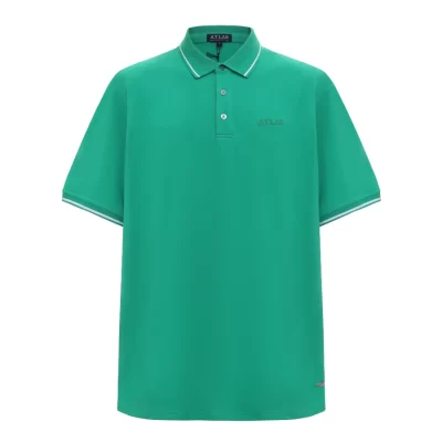 ATLAS Green Men's Polo Shirt with White Trim