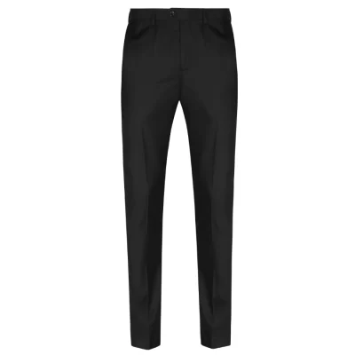 Maurio Men's Flat-front Suit Trousers – Black